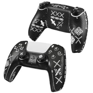 Imagem de Yiodelu Gaming Controller grip tape sticker for PlayStation 5 (PS5) Controller, full wrap coverage, anti-slip sweat absorption, personalised design Full Wrap (Chain Pattern)
