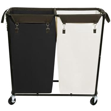 Imagem de SUPTINWEAR Organizador de cesto de roupa 390L extra grande, cesto de roupa resistente com rodas, carrinho de rodinhas com sacos removíveis, carrinho de lavanderia para hotel e casa, multicolorido, 2