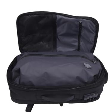 Imagem de Jiawu Mochila de Viagem a Vácuo, Tecido Oxford Impermeável, Vários Compartimentos Expansível Vácuo Compressão Vedação Mochila com Trava TSA e Porta de Carregamento USB