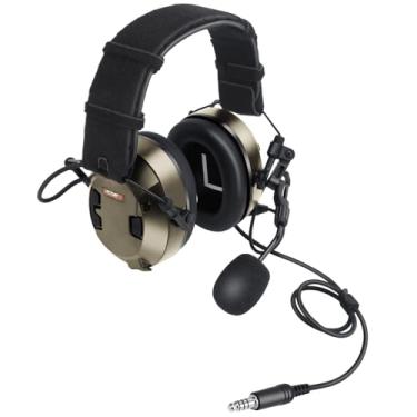 Imagem de Renastar Fones de ouvido 7,0 mm NRR 26dB redução de ruído captador de som proteção auditiva tático Earpro Ear Pro para comunicações de tiro de airsoft (conector TP-120 U-174, fiação militar,