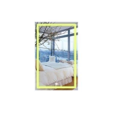 Imagem de Espelho Retangular Jateado Led Luxo Tamanhos Variados Lapidado - Group
