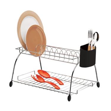 Imagem de Escorredor de Louças para 12 Pratos Utimil em Aço Cromado 