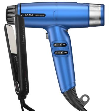 Imagem de Kit Secador iQ Lite Max Blue e Prancha Vera Ceramika