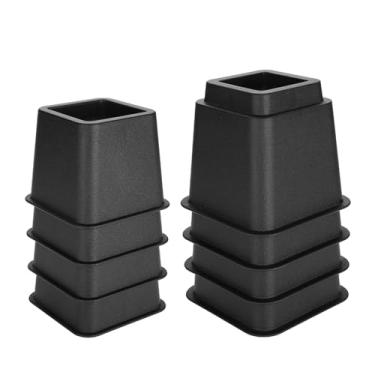 Imagem de KIMISS Cercadores de Móveis Sofá de Cadeira Ajustável Sofá Riser Pés de Elevação - 4 X 5 "e 4 X 3" Em Marrom para Armazenamento e Acessibilidade Convenientes (Preto)