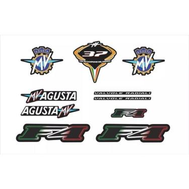 Imagem de Kit Adesivos Compatível Mv Agusta F4 2014 Moto Preta Ag012