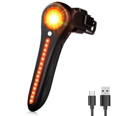 Imagem de DARKBEAM Luz traseira de bicicleta inteligente – com sensor de freio/luz, recarregável USB-C, IP64 à prova d'água, 5 modos de luz lanterna traseira para andar à noite, luz traseira super brilhante