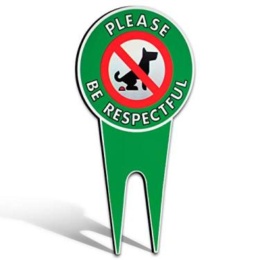Imagem de Extra Large No Pooping Dog Signs for Yard | Dog Stake for Yard Pick Up After Your Dog Sign | No Dog Poop Signs for Yard | Aluminum, Pk1, 7.5"x14.5"