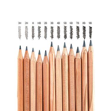 Imagem de Lápis de esboço de madeira para pintura de desenho, 12 lápis por caixa (3B)