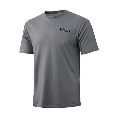 Imagem de Camisa de manga curta com emblema camuflado da HUK, pele de tubarão, grande - H1000235-022-G