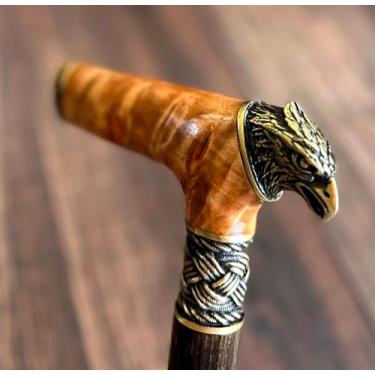 Imagem de Cane BURL Bengalas de bengala, palhetas de madeira, acessórios masculinos exclusivos e exclusivos (#B4)