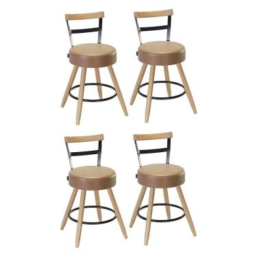 Imagem de Kit 4 Cadeiras Moscou 79cm Couríssimo - Salaone Amarula