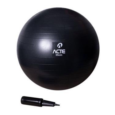 Imagem de Bola Suíça Para Pilates Com Bomba de Ar Preta T9-55P - Acte Sports