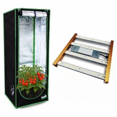 Imagem de Kit de Cultivo Grow Estufa Tenda 80x80x180cm Cultivo Indoor, LED Grow Quantum Bar 120W Painel Lâmpada Chips LM283B Quantum Board Qb Original Master Plants