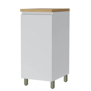 Imagem de Balcão 1 Porta em MDF Rainha Nesher - Branco/Nature