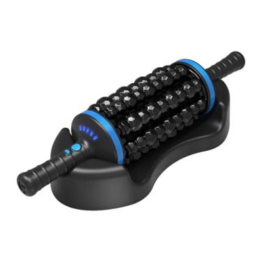Imagem de Ysyqkn Máquina de massagem percussiva rolante, dispositivo elétrico de massagem, portátil premium, DC 5V, 5 níveis ajustáveis para corpo, braço e costas, Preto Azul