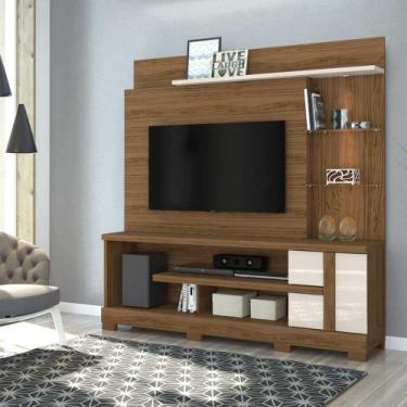 Imagem de Home Theater Maxim Porta 2 Prateleiras Iluminação LED MDP até 55 Natur