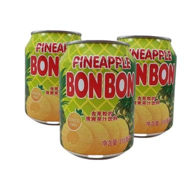 Imagem de Suco de Abacaxi Bonbon com Pedaços Importado 238 ml - 3 unid