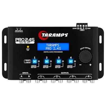 Imagem de Processador de Áudio Taramps Pro 2.4S Digital 4 Vias Saída RCA e Fio Crossover Equalizador 15 Bandas Anti-Puff Alinhamento Som Automotivo Profissional Alta Performance 12 Presets DSP