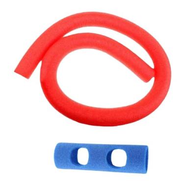 Imagem de Deevoka Tubo de espuma para macarrão de piscina, brinquedo aquático, colete salva- flexível, acessório para cadeira de piscina com conector de 2 furos, Vermelho