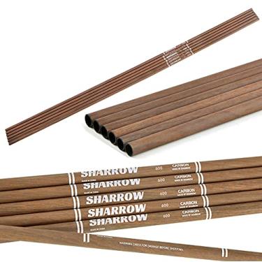 Imagem de ZSHJGJR 78 cm 6,2 mm arco puro carbono caça flecha tubos de eixo de flecha espinha 340 400 500 600 para caça DIY flechas de caça sem eixo bruto arco recurvo arco composto tiro 6/12/24 peças (12