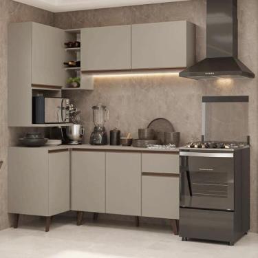 Imagem de Armário de Cozinha Completa de Canto 265 cm Nice Madesa 05, Crema