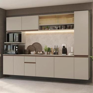 Imagem de Armário de Cozinha Completa 280 cm Suspensa Crema Nice Madesa 05, Crem