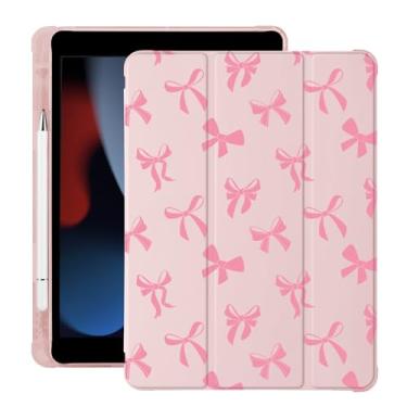 Imagem de Linda capa Kawaii Bow para iPad mini 7 A17 Pro 2024/iPad Mini 6 com suporte para lápis, hibernar/despertar automaticamente, capa traseira de TPU macio de couro rosa