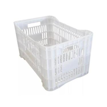 Imagem de Caixa grande de plástico branca virgem para congelamento e câmara fria