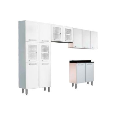 Imagem de Cozinha Completa Gourmet 4 Peças (2Aéreo+1Balcão+1Paneleiro) C4P67 Branco - Bertolini