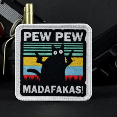 Imagem de Patch de gato PEW PEW MADAFAKAS – Remendos engraçados de meme, patch de moral tático militar com fecho de , adesivos de animais para mochilas, uniformes militares, jeans, jaquetas, coletes, chapéus e