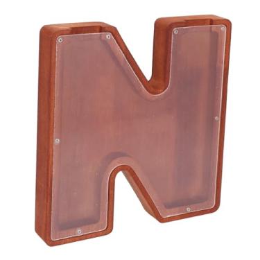 Imagem de Generic Carta Banco de Moedas, Conveniente para Abrir o Brinquedo Educacional Transparente Letra de Letra de Porquinho de Madeira para Cargo (N)