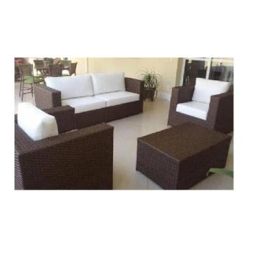 Imagem de Jogo De Sofa De Vime Fibra E Aluminio Moveis Jardim Varanda - Sarah Mó