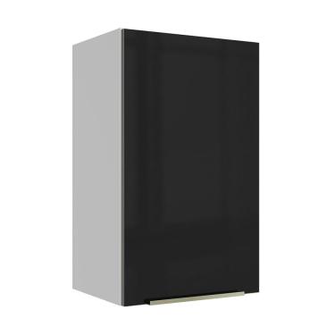 Imagem de Armário Aéreo Madesa Lux 40 cm 1 Porta - Branco/Preto