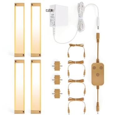 Imagem de BLESSINGLUX Kit de luz LED regulável de cozinha de 17,8 cm, pacote com 4, controle de aplicativo de luminária de armário inteligente 2700-6000K, compatível com Alexa, Google Assistant, para embaixo do