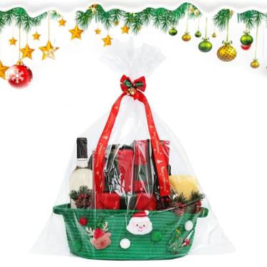 Imagem de Cestas De Natal,Cesto Decorativo Presente para Homens e Mulheres - Caixa de Guloseimas para Celebração Festa Aniversário Casa Nova Mulheres Reunião Feriado