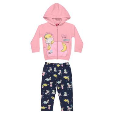 Imagem de Conjunto para Bebês com Jaqueta e Calça em Moletom Bee Loop, Rosa clar