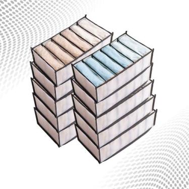 Imagem de Kit 10 Organizadores Colméia Roupa Armário Gaveta 6 Nichos - BeeFast