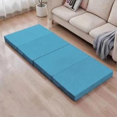 Imagem de Colchão De Cama Individual, Alívio De Pressão E Colchão De Sono De Suporte, Colchão Duplo Grosso Antiderrapante, Tapete Portátil Para Camper Van, Light Blue, 200 * 70 * 8cm