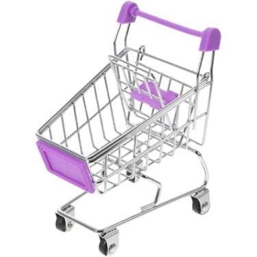 Imagem de Angoily Mini Organizador de Carrinho de Compras, Cesto de Armazenamento de Mesa Em Cores Aleatórias para Materiais de Escritório E Decoração de Casa, 11,8 X 9,9 X 8,3 Cm