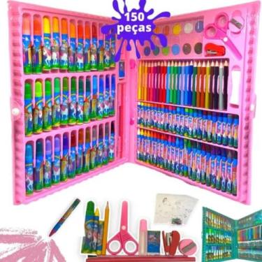 Imagem de Kit Material Completo Barato Volta Aulas Rosa Escola Entrega Rápida - 