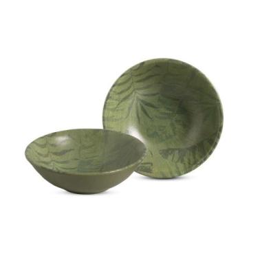 Imagem de Conjunto 6 Bowls Decorados Palm Tree Olive 300 Ml - Alleanza Cerâmica