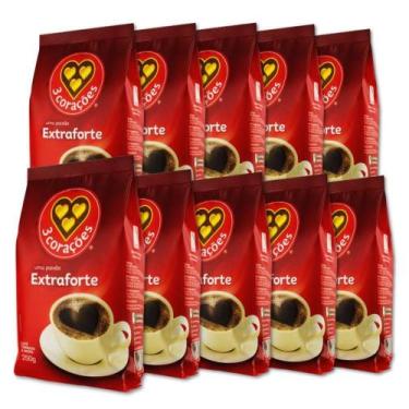 Imagem de Café Três Corações Extra Forte Moído Kit 10 Pacotes 250G - Tres Coraco