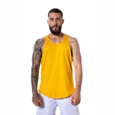 Imagem de Camiseta Regata Cavada Masculina Amarela Treino Academia - Chiella, Am