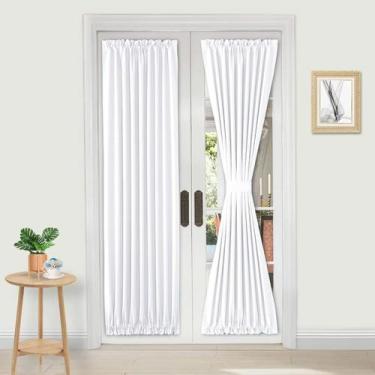 Imagem de Cortinas de porta francesas DWCN Thermal 90x180cm Poliéster branco