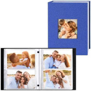 Imagem de Álbum de fotos Ywlake 10x15cm, 200 bolsos, 2 pacotes, linho azul