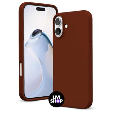 Imagem de Capa Case Capinha Para iPhone 16 Silicone Com Bordas Elevadas Aveludada Forro Premium (MARROM)