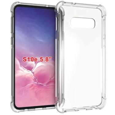 Imagem de USTIYA Capa para Samsung Galaxy S10e 5.8 Case Uso Resistente, Bumper Absorção Choques em TPU Transparente capinha Protector Câmera Espessamento nas Quatro Pontas da Carcasa