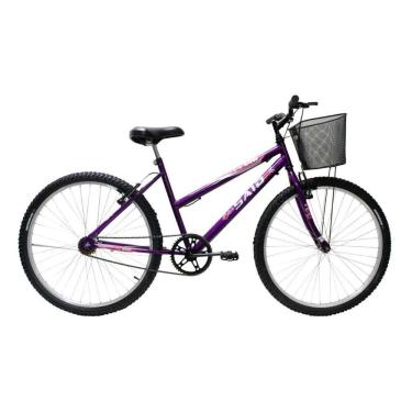 Imagem de Bicicleta Aro 26 Feminina Mono Sem Marcha Com Cesta Saidx Violeta