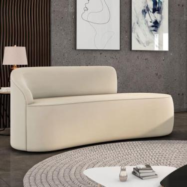 Imagem de Sofá 3 Lugares Orgânico 180 cm Morgan Veludo Bege - D Rossi