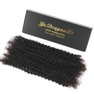 Imagem de Hair Bulk YudragonFT Afro Kinky Curly Human Hair 40-70cm